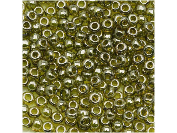 TOHO Glass Seed Bead, Size 15, 1.5mm, Gold-Lustered Green Tea (Tube)
