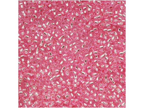 TOHO Glass Seed Bead, Size 15, 1.5mm, Silver-Lined Pink (Tube)