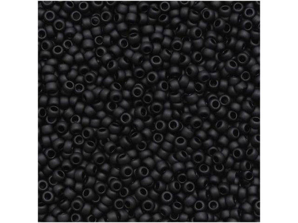 TOHO Glass Seed Bead, Size 15, 1.5mm, Opaque-Frosted Jet (Tube)