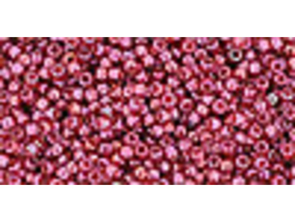 TOHO Glass Seed Bead, Size 15, 1.5mm, Gold-Lustered Raspberry (Tube)