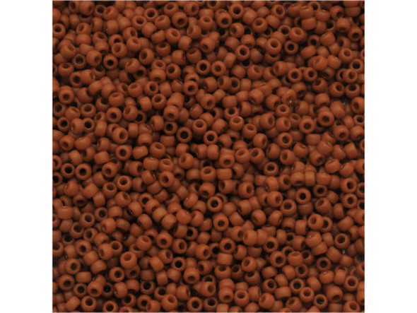 TOHO Glass Seed Bead, Size 15, 1.5mm, Opaque-Frosted Terra Cotta (Tube)