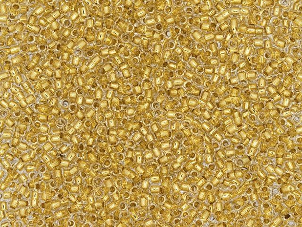 TOHO Glass Seed Bead, Size 15, 1.5mm, 24K Gold-Lined Crystal (Tube)