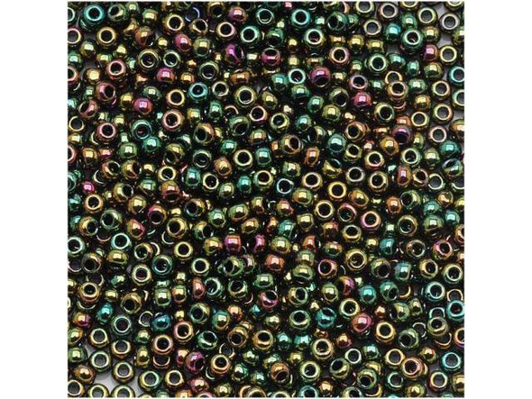 TOHO Glass Seed Bead, Size 15, 1.5mm, Higher-Metallic Iris - Olivine (Tube)