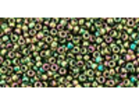 TOHO Glass Seed Bead, Size 15, 1.5mm, Higher-Metallic Iris - Olivine (Tube)