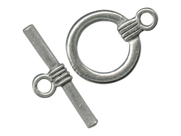 Antiqued Pewter Plated Toggle Clasp, Cast, Large (10 Pieces)