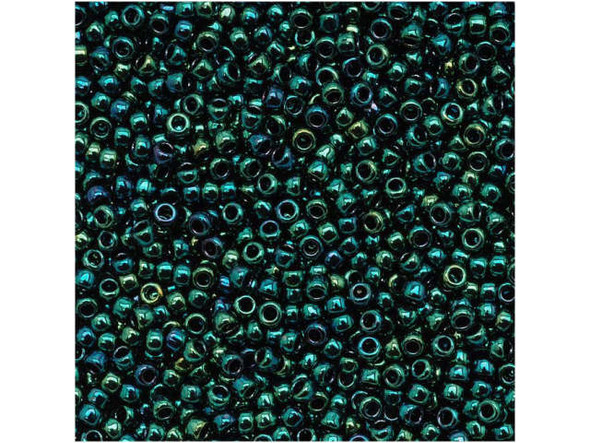 TOHO Glass Seed Bead, Size 15, 1.5mm, Higher-Metallic June Bug (Tube)