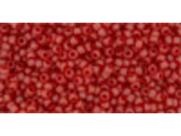 TOHO Glass Seed Bead, Size 15, 1.5mm, Transparent-Frosted Ruby (Tube)
