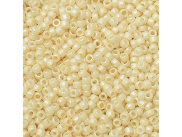 TOHO Glass Seed Bead, Size 15, 1.5mm, Opaque-Pastel-Frosted Egg Shell (Tube)