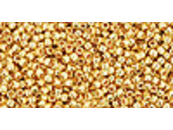 TOHO Glass Seed Bead, Size 15, 1.5mm, Metallic 24K Gold Plated (Tube)
