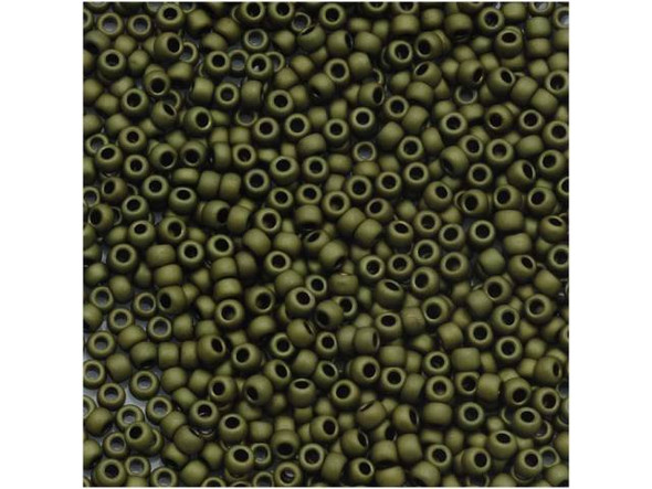 TOHO Glass Seed Bead, Size 15, 1.5mm, Matte-Color Dk Olive (Tube)