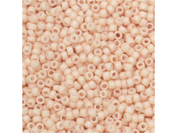 TOHO Glass Seed Bead, Size 15, 1.5mm, Opaque-Pastel-Frosted Apricot (Tube)