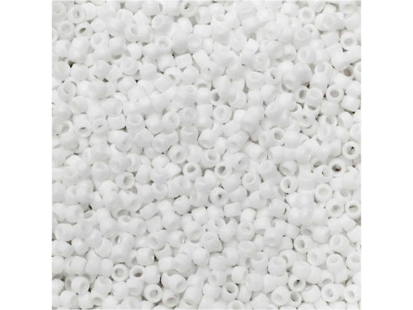 TOHO Glass Seed Bead, Size 15, 1.5mm, Matte-Color Opaque-Rainbow White (Tube)