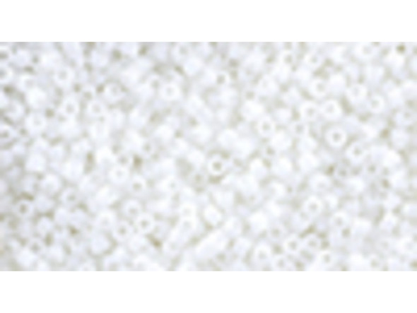 TOHO Glass Seed Bead, Size 15, 1.5mm, Matte-Color Opaque-Rainbow White (Tube)