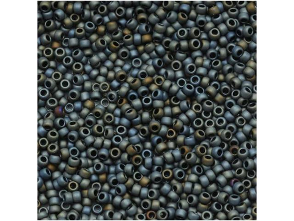 TOHO Glass Seed Bead, Size 15, 1.5mm, Matte-Color Iris - Gray (Tube)