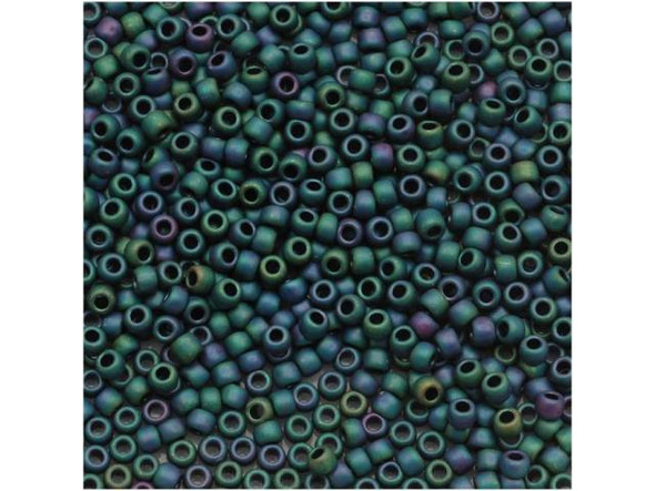 TOHO Glass Seed Bead, Size 15, 1.5mm, Matte-Color Iris - Teal (Tube)