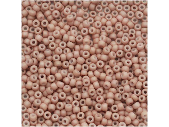 TOHO Glass Seed Bead, Size 15, 1.5mm, Opaque-Pastel-Frosted Shrimp (Tube)