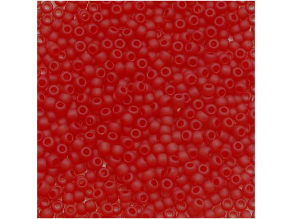 TOHO Glass Seed Bead, Size 15, 1.5mm, Transparent-Frosted Siam Ruby (Tube)
