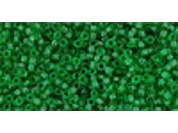 TOHO Glass Seed Bead, Size 15, 1.5mm, Transparent Grass Green (Tube)