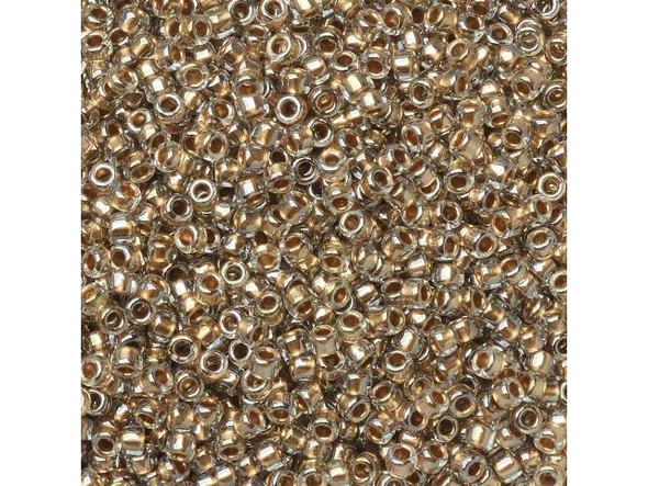 TOHO Glass Seed Bead, Size 15, 1.5mm, Gold-Lined Crystal (Tube)