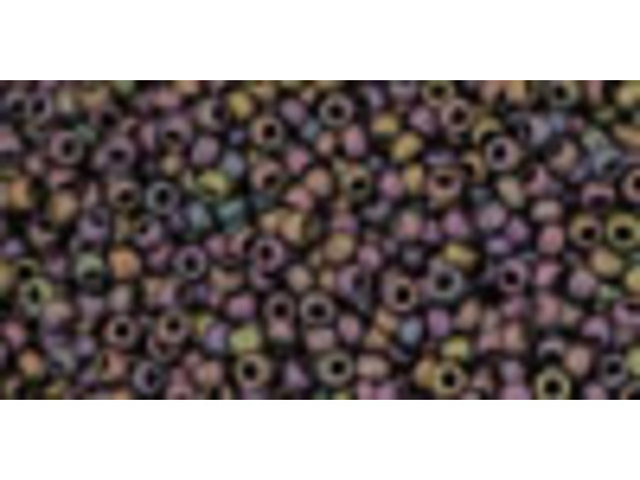 TOHO Glass Seed Bead, Size 15, 1.5mm, Frosted Metallic Iris - Purple (Tube)