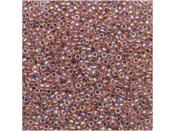 TOHO Glass Seed Bead, Size 15, 1.5mm, Inside-Color Rainbow Crystal/Sandstone-Lined (Tube)