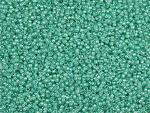 TOHO Glass Seed Bead, Size 15, 1.5mm, Inside-Color Aqua/Lt Jonquil-Lined (Tube)