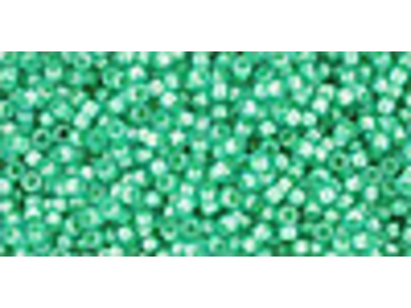 TOHO Glass Seed Bead, Size 15, 1.5mm, Inside-Color Aqua/Lt Jonquil-Lined (Tube)