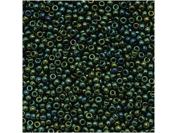 TOHO Glass Seed Bead, Size 15, 1.5mm, Metallic Iris - Green/Brown (Tube)