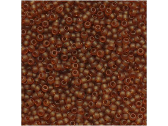 TOHO Glass Seed Bead, Size 15, 1.5mm, Transparent Frosted Umber (Tube)