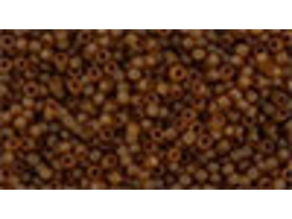 TOHO Glass Seed Bead, Size 15, 1.5mm, Transparent Frosted Umber (Tube)