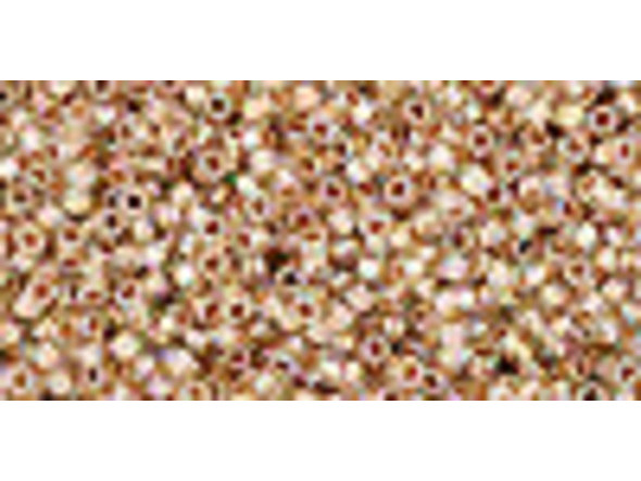 TOHO Glass Seed Bead, Size 15, 1.5mm, Gold-Lined Rainbow Crystal (Tube)