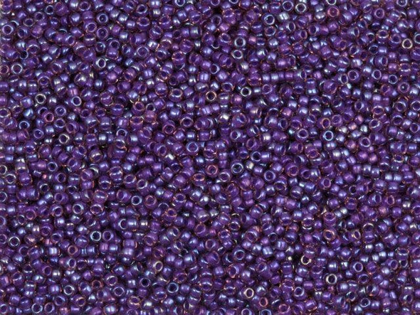 TOHO Glass Seed Bead, Size 15, 1.5mm, Inside-Color Rainbow Rosaline/Opaque Purple-Lined (Tube)