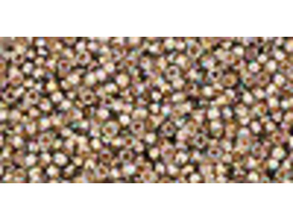 TOHO Glass Seed Bead, Size 15, 1.5mm, Gold-Lined Rainbow Black Diamond (Tube)