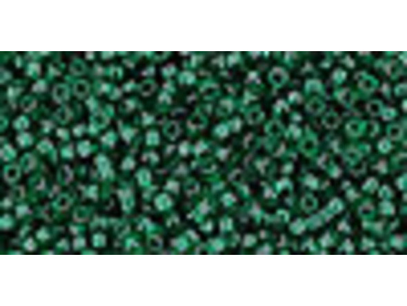 TOHO Glass Seed Bead, Size 15, 1.5mm, Transparent Green Emerald (Tube)