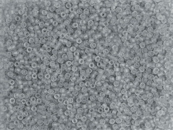 TOHO Glass Seed Bead, Size 15, 1.5mm, Transparent-Frosted Lt Gray (Tube)