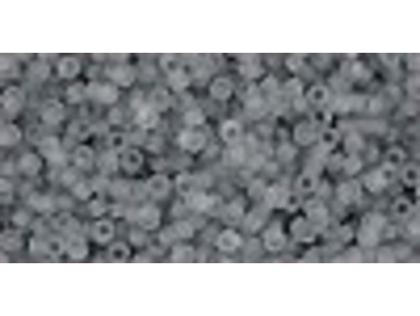 TOHO Glass Seed Bead, Size 15, 1.5mm, Transparent-Frosted Lt Gray (Tube)