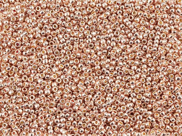 TOHO Glass Seed Bead, Size 15, 1.5mm, PermaFinish - Galvanized Sweet Blush (Tube)
