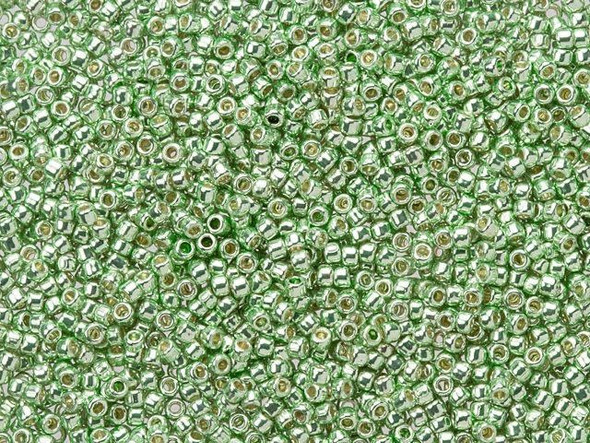 TOHO Glass Seed Bead, Size 15, 1.5mm, PermaFinish - Galvanized Mint Green (Tube)