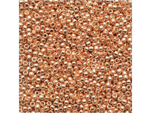 TOHO Glass Seed Bead, Size 15, 1.5mm, PermaFinish - Galvanized Rose Gold (Tube)