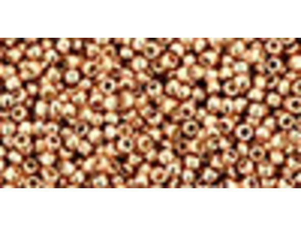 TOHO Glass Seed Bead, Size 15, 1.5mm, PermaFinish - Galvanized Rose Gold (Tube)
