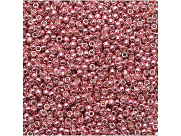 TOHO Glass Seed Bead, Size 15, 1.5mm, PermaFinish - Galvanized Pink Lilac (Tube)