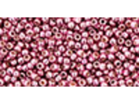 TOHO Glass Seed Bead, Size 15, 1.5mm, PermaFinish - Galvanized Pink Lilac (Tube)