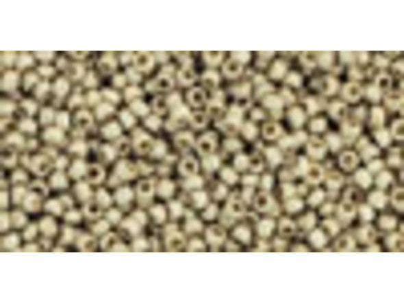 TOHO Glass Seed Bead, Size 15, 1.5mm, PermaFinish - Matte Galvanized Aluminum (Tube)