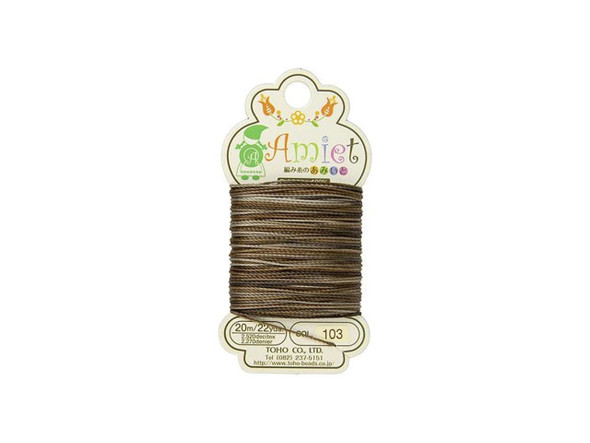 TOHO Amiet Beading Thread, Brown Variegated (20 Meters/22 Yards)