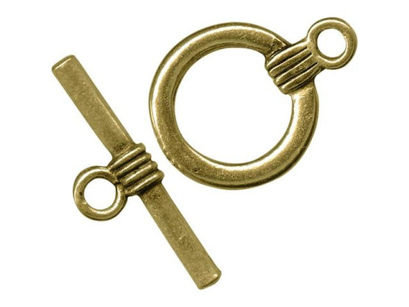 Antiqued Bronze Plated Toggle Clasp, Cast, Large (10 Pieces)