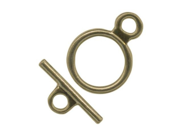 Antiqued Brass Plated Toggle Clasp, Cast, 15mm (gross)