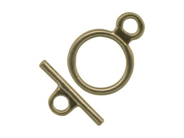   These bar and ring sets can be clasped with one hand making  them ideal for bracelets and watches.    Please note: The last few beads you put near the clasp should  be small, to make sure the bar will go all the way through  the ring (making the clasp easier to close).    Size listed is outside diameter of the ring (excluding its  loop) and the length of the bar. Price is per set, rather than per  piece.      Toggle Clasps and Bracelets    It's true! Toggles can be clasped with one hand, so they are good  for bracelets, including watch bracelets. Here's a hint to help  make sure no one loses one of your creations: When using toggle  clasps for bracelets, the bracelet must fit the customer fairly  well. If the bracelet is too loose, a short toggle bar might wiggle  itself out of its loop. Longer bars can help solve the  problem, but won't eliminate it. To size your bracelets to your  customers' wrists you might want to use a few chain links at the  end, between the clasp and the last beads. Then you can remove or  add links at the time of sale. Or if you really have a good thing  going, make 6.5", 7", and 8" versions of your best-selling patterns  and colors of bracelets.  See Related Products links (below) for similar items and additional jewelry-making supplies that are often used with this item.