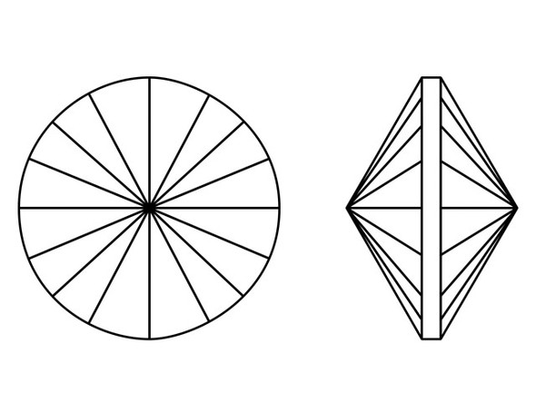 The Rivoli shape resembles the point cut of a diamond with the addition of 16 facets in a circle that meet in the center of the stone. Use this component for embellishment or as a stunning focal. This stone will draw attention to any design. You can seed bead around it, wire wrap it, embed it into epoxy clay, add it to a bezel setting, and more. The DeLite effect creates highlighted facets that show the depth and clarity of the crystal, making each facet appear sharp and perfect with intense sparkle. This crystal features an intense pink sparkle that will draw attention to your designs.Sold in increments of 6