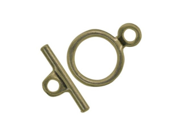 Antiqued Brass Plated Toggle Clasp, Cast, 12mm (gross)