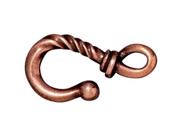 TierraCast Twisted 12x24mm Hook - Antiqued Copper Plated (Each)